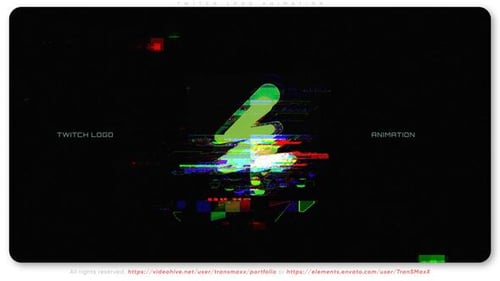 Glitch Logo Animation Digital Opener for Streaming