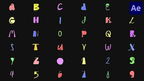 Cartoon Animated Alphabet for After Effects