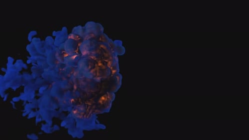 Abstract Fluid Ink Burst Reveal with Glowing Smoke Effect