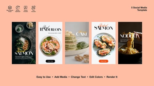 Elegant Food Menu Displays for Instagram Stories