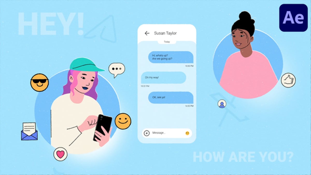 Animated Smartphone Text Messaging Chat Explainer Template, Openers ft ...