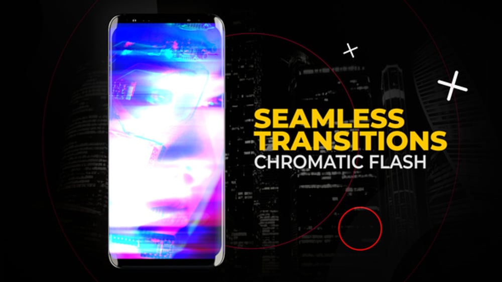 Dynamic Vertical Chromatic Flash Transitions for Mobile Video, Elements ...