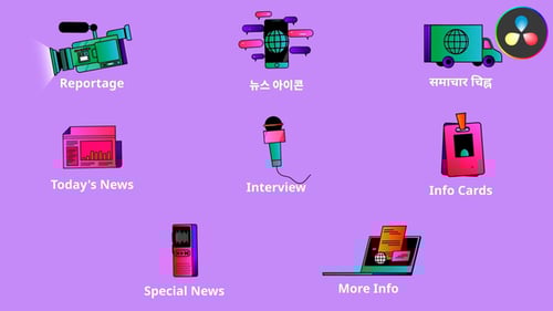 News Icons And Titles for DaVinci Resolve