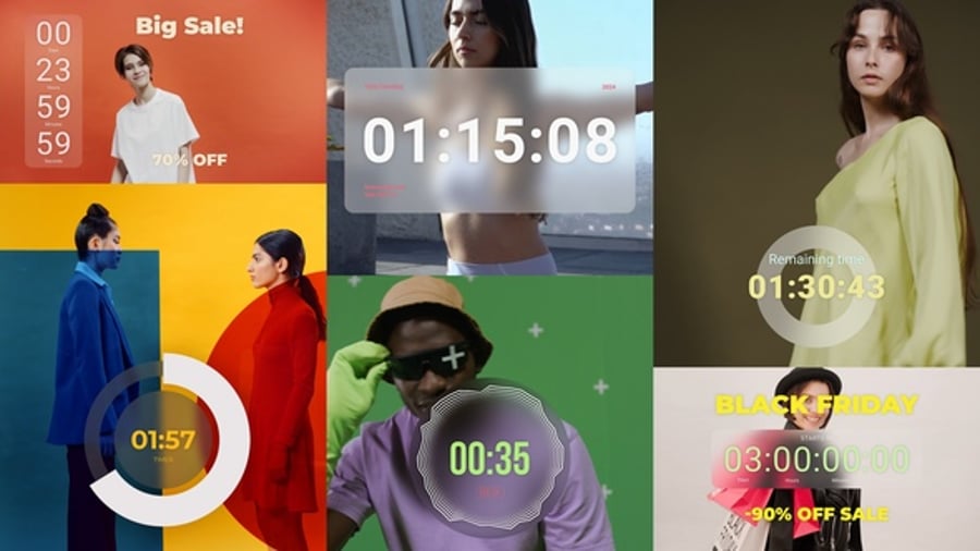 Sleek Digital Countdown Timers for Sales and Promotions, Elements ft ...