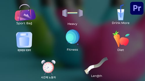 Fitness Icons And Titles for Premiere Pro