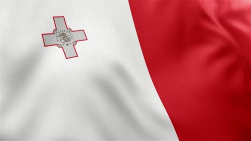 Realistic Waving Malta Flag Animation