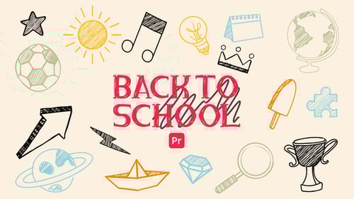 Back to School Scribble Icons for Premiere Pro