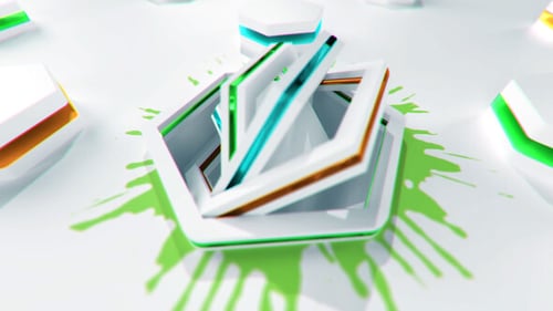 Bright Geometric 3D Logo Reveal