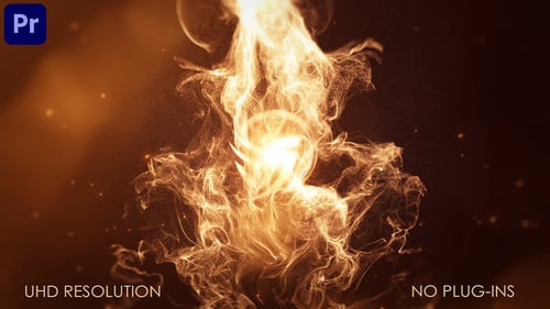 Dynamic Fiery Particles Gold Logo Reveal