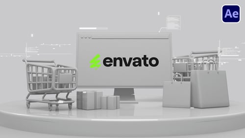 3D Animated Shopping Logo
