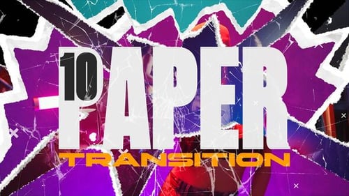 Dynamic Grunge Paper Glitch Transitions Pack