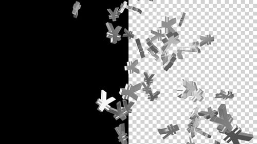 Flying Currency Yen Symbols V7