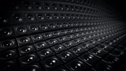 Shiny Black Random Tiled Speakers Waving Seamless Loop 2
