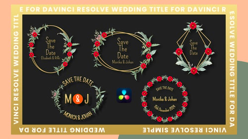 Elegant Wedding Save The Date Titles with Floral Wreaths