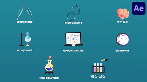 Science Chemistry Icons And Titles for After Effects