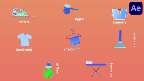 Dry Cleaning Icons And Titles for After Effects