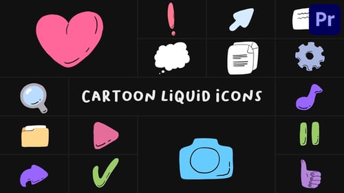 Cartoon Liquid Icons for Premiere Pro