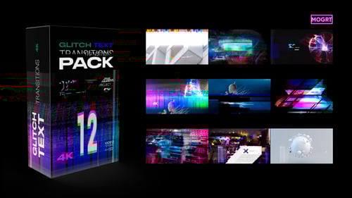 Dynamic Glitch Text Transitions Pack for Digital Projects