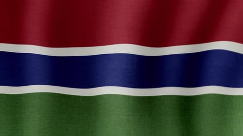 Realistic Waving Flag of The Gambia Loop Animation