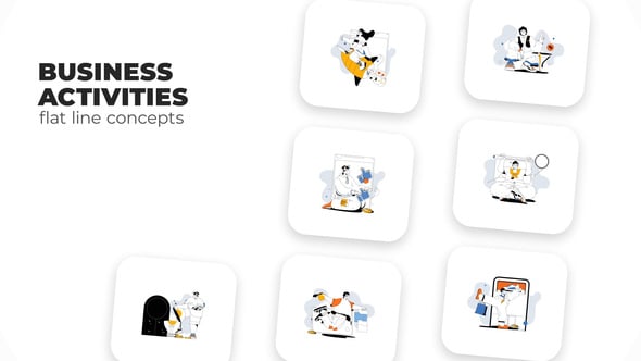 Business Activities - Flat Line Concepts, Elements ft. animation ...