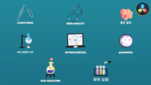 Science Chemistry Icons And Titles for DaVinci Resolve