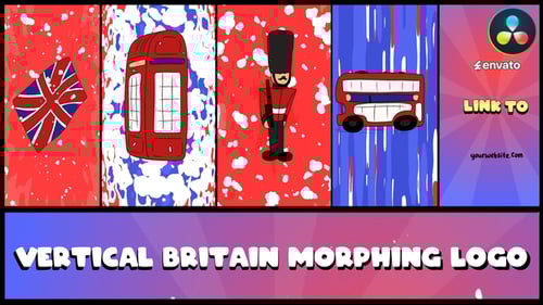 Vertical Britain Morphing Logo for DaVinci Resolve