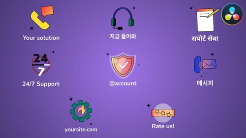 Support Service Icons And Titles for DaVinci Resolve