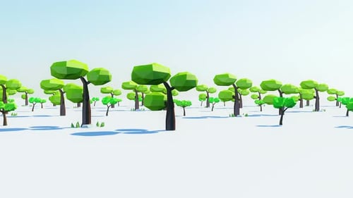 Minimalist Low Poly Trees Moving Background Animation
