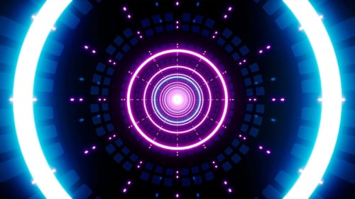 Túnel de lâmpada circular de néon