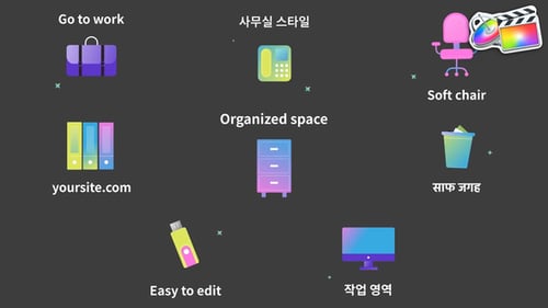 Office Work Icons And Titles for FCPX