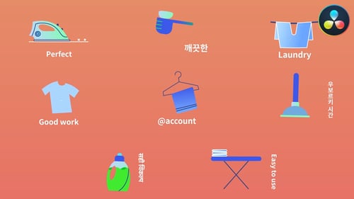 Dry Cleaning Icons And Titles for DaVinci Resolve