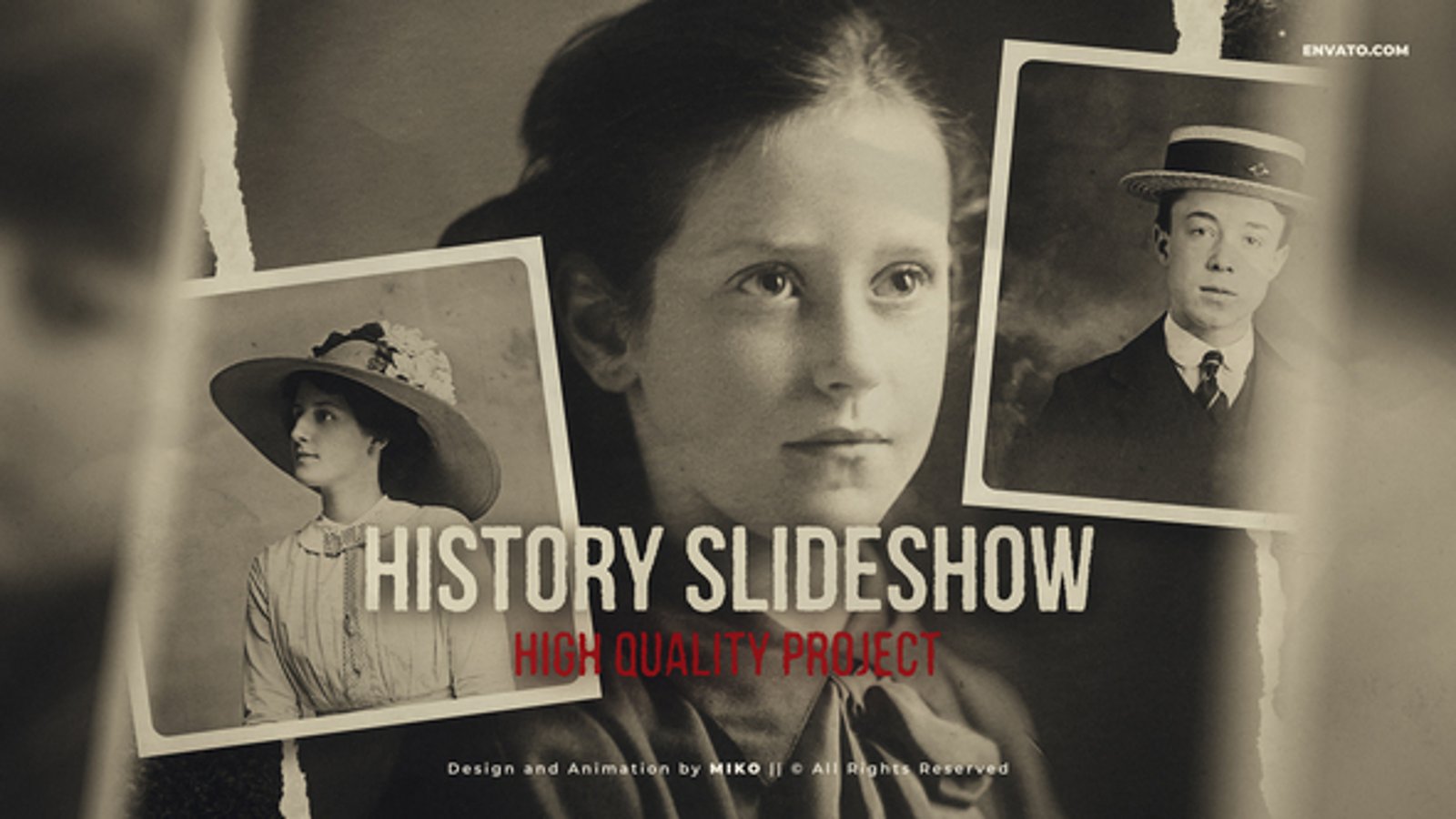 Torn Paper Photo Slideshow for Historical Memories, Video Displays ft ...