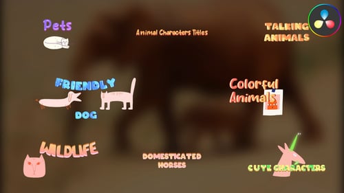 Animated Animal Character Titles with Playful Fluid Reveals