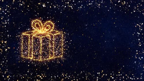 Sparkling Golden Gift Box Celebration Background Animation
