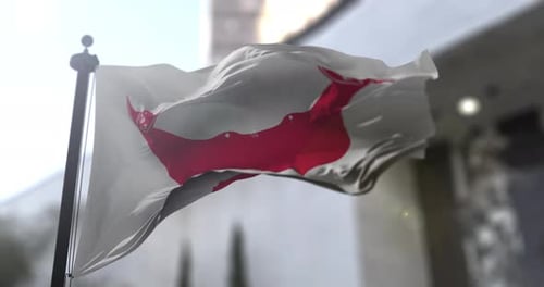 Easter Island Rapa Nui Flag Waving Realistic Animation