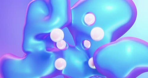 Glossy Fluid Abstract Spheres and Shapes Background Loop