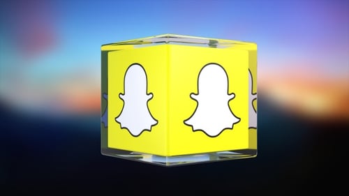 Animated 3D Snapchat Logo Cube Rotation