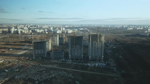 Aerial View of Buildings Under Construction