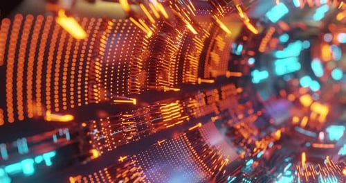 Motion graphic 4K of abstract technology background, led and particles.