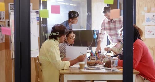 Diverse Team Meeting in Modern Office Space