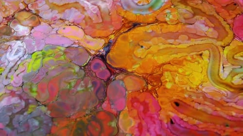 Abstract Colours Spreading Paint Swirling And Blast