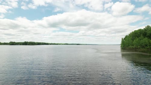 Drone view of beautiful skies from the lake