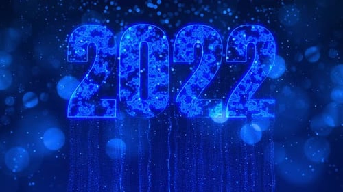 Futuristic Blue Glowing 2022 New Year Particle Reveal