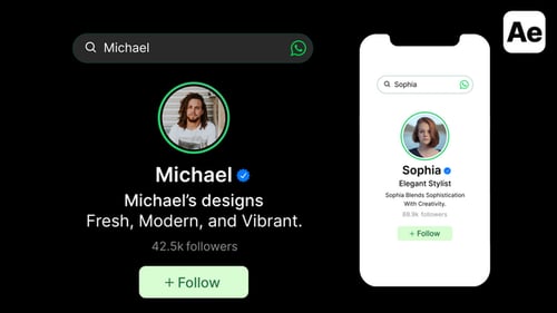 WhatsApp Search Bar, Profile, Result