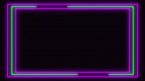 Glowing Neon Rectangle Frame Loop Animation