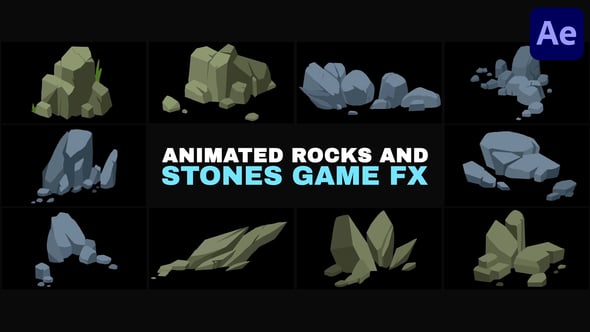 Animated Rocks And Stones Game FX | After Effects, Elements ft. rock ...