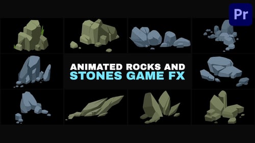 Efectos especiales del juego Rocks and Stones animados | Premiere Pro MOGRT