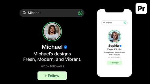Barra de búsqueda de WhatsApp, perfil, resultado
