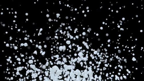 White Splashing Paint Drops in Super Slow Motion