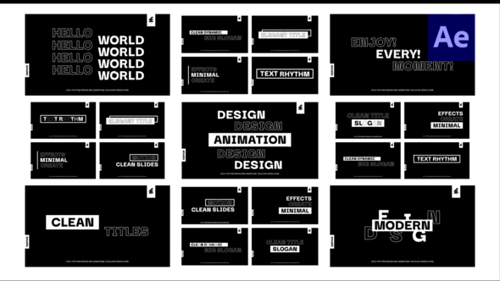 12 Clean RGB Glitch Titles / Ae